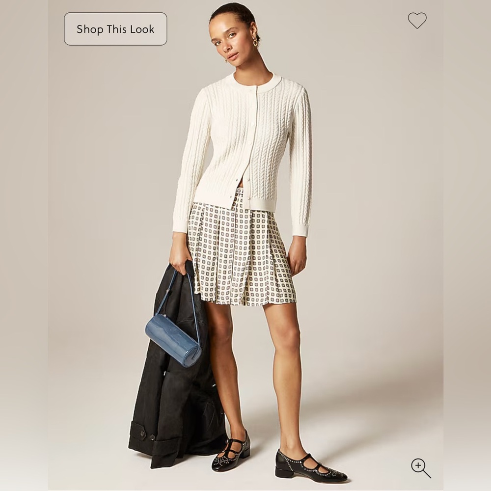 J Crew Pleated prep skirt in foulard print